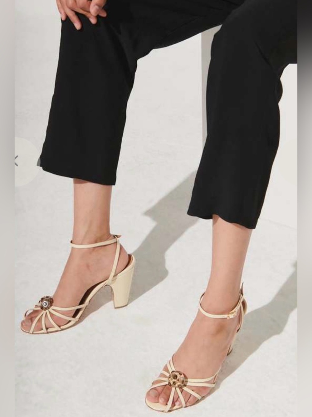 Rachel Comey Cream Strappy Block Heel Sandals summer heels dreamy shoes perfect!